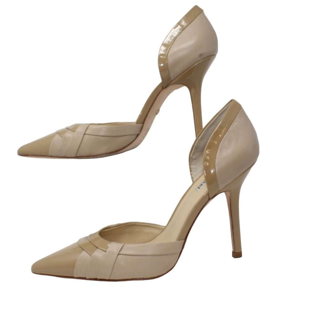 Charles David Galactic Tan Leather Combo Stiletto Heels Pointed Toe CD-350-6 - Picture 9 of 12